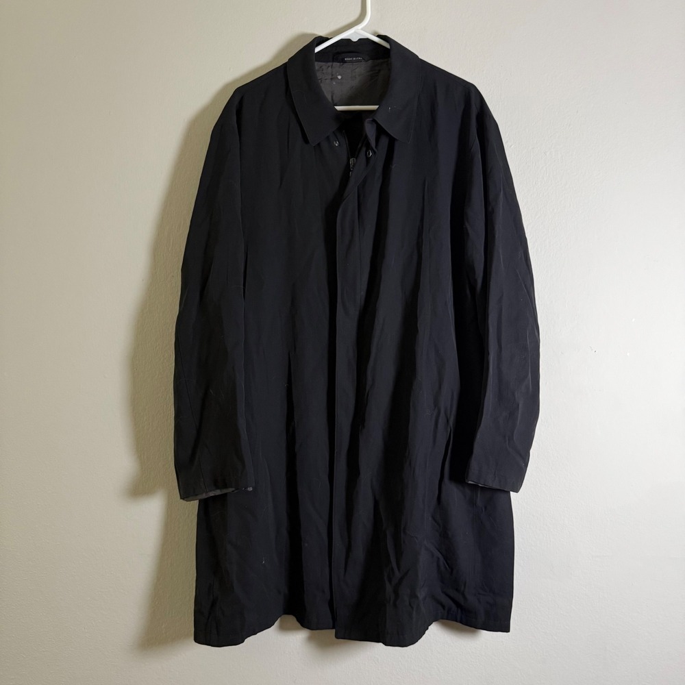 Armani Collezioni‎ Mens Black Rayon Wool Overcoat Car Coat Made in Italy Size 42